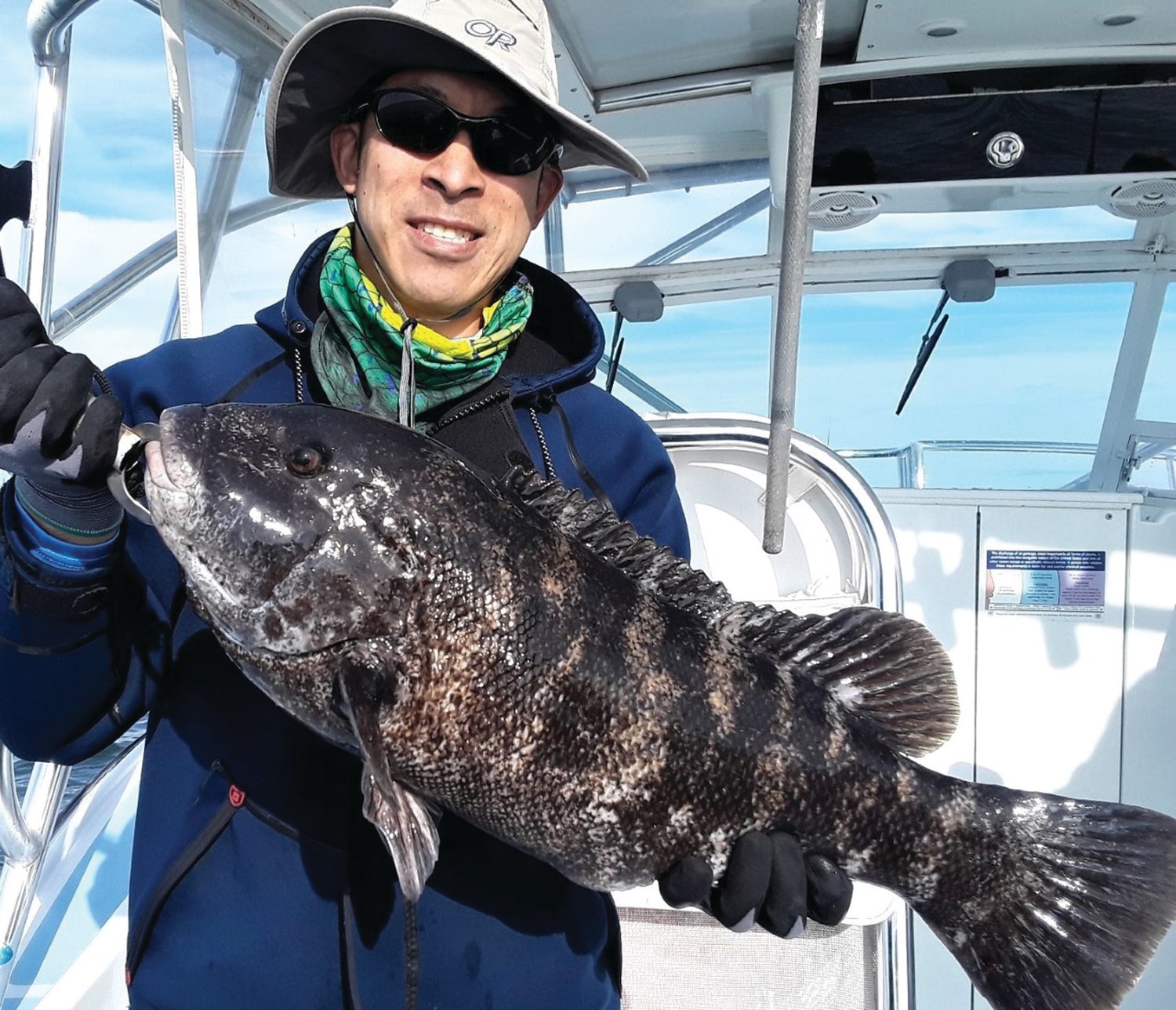 TOG TOURNAMENT: Anglers will aim to hook up with big tautog for the Tog Classic Tournament, October 9, like this one caught off Newport